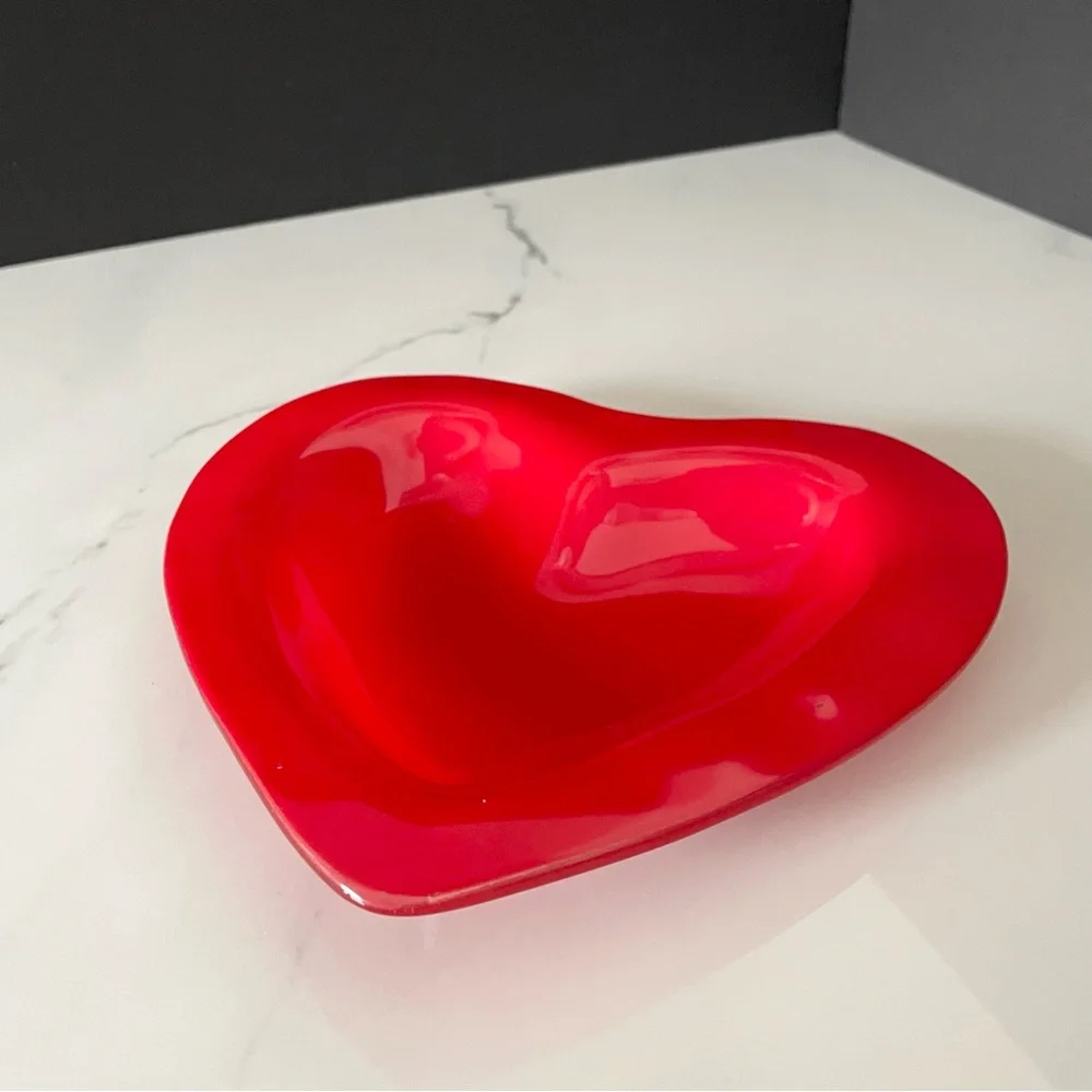 Red Heart Dish - Annieglass